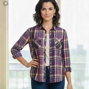 Ralph Lauren black label Multicolor Plaid Button-Up Shirt size L